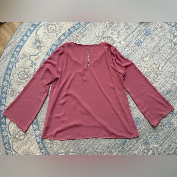 Lush Dusty Rose Crisscross Blouse - Picture 3 of 9